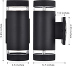 rosykite Outdoor Wall Sconce Exterior Lighting Fixture - ETL Listed,Aluminum Waterproof Wall Mount Cylinder Design - Up Down Light Fixture for Porch, Garage and Patio