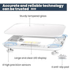 UNIWEIGH Kitchen and Bathroom Bundle-Digital food scale for Ounces and Grams11lb,Slim body weight Scale 400lb,Tempered glass,touch button LCD display,Precise Weight Measuring and Portion Control,white
