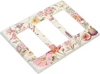 Bvtewkhz Floral Plant Watercolor Flowers 3 Gang Triple Rocker Decorative Outlet Covers Light Switch Plate Electrical Receptacle Switchplate For Bathroom Kitchen Bedroom