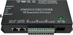 CANRIA 9 Channel DMX512 Decoder LED Controller, DC 5V-24V 5A/CH, RGB RGBW LED Lighting Driver, for Stage/Architectural/Event Lights, 4-Digit Display