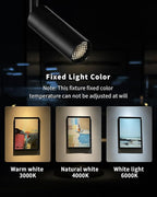 Gpaillumic LED Track Lighting Heads Compatible with H Type 3-Wire Rail Ceiling Spotlight for Indoor Cafe Bar Dining Room Restaurant Lighting