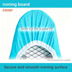 oliso Ironing Board Cover – 100% Cotton with Professional Felt Pad, Fits Standard 54" x 15" Boards – Secure Fit with Wide Elastic Edge & Adjustable Straps – Turquoise