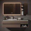 Modern Bathroom Vanity - Spacious Deep Sink | Defogging LED Mirror & Human Body Sensor Light, Open Side Panel, Floating Smart Bathroom Vanities (60IN)