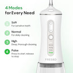 FRESKO Water Dental Flosser for Teeth, 300ML Flosser with Constant Pressure, Rechargeable Oral Irrigator Cleaner for Travel with 5 Jet Tips, IPX7 Waterproof