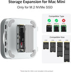 Akyyajaure Mac mini Hub: 9 in 1 Aluminum Stand & Dock for Mac mini M4 Pro with M.2 NVMe SSD Enclosure, 10Gbps USB-A*2, SD/TF Card Readers, USB 2.0