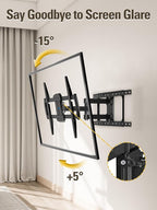 Mounting Dream TV Wall Mounts Bracket for Most 42-84 Inch TVs, UL Listed Premium TV Mount Full Motion with Articulating Arms, Max VESA 600x400mm and 100LBS, Fits 16", 18", 24" Studs, MD2296-24K