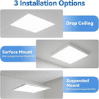 CycevSun 4-Pack 2x2 LED Flat Panel Light - Drop Ceiling, 30/40/50W Selectable, Up to 5500LM, 4CCT 3000K/4000K/5000K/6000K, 0-10V Dimmable, 100-277V, ETL Listed, 5-Year Service