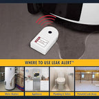 Zircon Leak Alert 3-Pack Water Detector Alarm – 90 dB Battery-Powered Leak & Flood Sensor for Basement, Kitchen, Bathroom, Utility Room – Early Water Detection & Damage Prevention