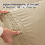 Full XL Bed Sheet Set - 4 Piece Extra Long Extended Full XL Sheets - Soft, Breathable & Cooling - Fits 8" to 16" Mattress with Deep Pockets - 54" x 80" - Easy-Fit, Wrinkle and Fade Resistant - Beige