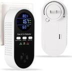 5-in-1 Carbon Monoxide Alarm & Natural Gas Leak Detector,Plug in Combustible Gas & Carbon Monoxide Detector Battery Backup with Temperature(°F) & Humidity,Propane & CO Detector for Home,RV,Apartment