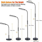 CeSunlight CRI95+ Floor Lamps for Living Room, 18W 3000LM Standing Lamp with 3 Color Temps, Gooseneck Adjustable Dimmable Lamp with Remote, Touch Control for Bedroom, Office, Tattoo Light