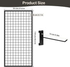 ztysn 3pcs Grid Wall Panels Display Stand -Wire Grid Hanging Rack with 30 Hooks, Freely Assembled Art Display Panels/Workshop Wall Mount Storage Rack Garage Organization