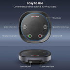 JOUNIVO USB Speakerphone, Omnidirectional Computer Speaker with Microphone,Plug and Plays Portable Speaker with Microphone for Holding Meetings Anywhere with Immersive Sound