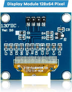 Hosyond 5 Pcs 1.3 Inch IIC I2C OLED Display Module 128x64 Pixel SH1106 Screen Module Compatible with Arduino/Raspberry Pi (Blue)
