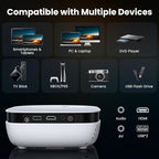 Mini Projector, NICPOW Upgrade Portable Outdoor Movie Projector, 1080P and 200" Supported Small Projector Compatible with TV Stick, Phone, PS5, HDMI, USB for Home, Bedroom, Gaming, Outdoor Use
