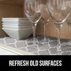GORILLA GRIP powerGRIP Drawer Shelf and Cabinet Liner, Thick Strong Hold, Non-Adhesive Liners Protect Kitchen Cabinets and Cupboard, Bathroom Drawers, Easy Install, Breathable Mat, 20" x20', Gray