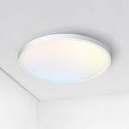 ASD LED 12" Round Flush Mount Ceiling Light Fixture, Low Profile Surface Lighting | 5CCT, Dimmable, Ultra-Thin, ETL Listed | 24W 1900LM 2700-6000K 120V | Kitchen, Bedroom, Hallway Lamp | White