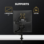 Fellowes 8043401 Platinum Series Stacked Monitor Mount, Adjustable Computer Monitor Stand for 2 Monitors with Dual Monitor Arms, 32 Inch Monitor Capacity