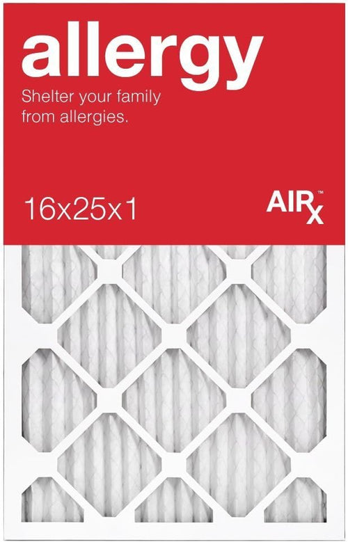 16x25x1 Air Filter ALLERGY by AIRx Filters MERV 11 Pleated 16x25x1 Furnace Filter for HVAC Systems - Made in the USA - Box of 6