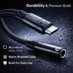 Mizi USB C to Dual 3.5mm Headphone Splitter, 2-Port Audio Adapter for iPhone 15/16/17 Pro, Galaxy S24/S25 Ultra, Pixel, iPad Pro - Share Music & Podcasts - Black