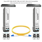 OPSTRAN 10GBASE-LR SFP+ Optical Transceiver Module Compatible with Cisco SFP-10G-LR SFP-10G-LR-S SFP-10G-LR-X 10G SFP+ 1310nm 10km DDM Duplex LC SMF 4 Pack