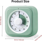60 Minute Visual Timer for Kids, Silent Countdown Clock, Time Management Tool for Homeschool Study Supplies, Classroom, Home, Kitchen, Desk (Green)