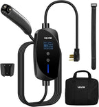 VEVOR Level 2 Tesla Charger, 32 Amp Adjustable Current, 240V Portable Home Electric Car EV Charger with 25 ft Charging Cable, NEMA 14-50P Plug, LCD Display, NACS Connector, for Tesla Model Y/X/3/S