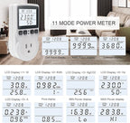 KETOTEK Watt Meter Power Meter Plug Electricity Usage Monitor, Energy Monitor with Backlight, Kilowatt Meter Socket Outlet, Voltage Amps Power Consumption Meter, Overload Protection