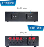 SENWIKATIN 2-Way Speaker Selector, Passive 2 Zone Distribution Box 150W / Channel with Impedance Protection, Spring Clip Connectors