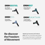 Ekrin Athletics B37v2 Massage Gun - Deep Tissue Massage with High-Powered Brushless Motor - Ergonomic Back Massager for Pain Relief - 5 Speeds, 4 Attachments - Ultra Quiet Hand-Held Massager