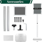 Mutualsign 3Pcs Heavy Duty Pedestal Sign Holder for Display, 11 x 17 inches Adjustable Floor Standing Sign Holder with Weighted Base , Sign Stand for Indoor/Outdoor Advertising，Silver