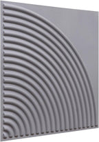 From Plain To Beautiful In Hours 9002 Arc Swell PVC 12 in x 12 in Peel and Stick Wall Panels (Covers / 10 sq.ft), Milky Grey, 10 Piece