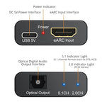 Neoteck ARC/eARC Audio Extractor, HDMI ACR Audio to Optical Extractor with Supports PCM 2.0, Dolby 5.1, DTS 5.1, 24bit/192kHz, Plug and Play, Suitable for TV, Home Cinema & Legacy Audio Systems