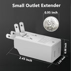 Multi Plug Outlet Extender,AC Flat Plug Adapter Outlet,Mini Indoor Wall Tap Plug, Electrical Wall Outlet Splitter,Fold-Able Wall Adapter for Cruise Ship Home Office and Travel (4Pack,White)
