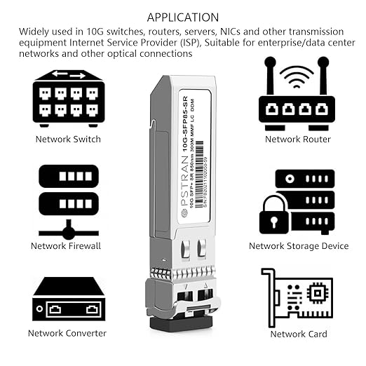 OPSTRAN 10GBASE-SR SFP+ Optical Transceiver Module Compatible with Intel E10GSFPSR 850nm 300m DDM Duplex LC MMF 4 Pack