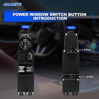 JALIAMTE 56045538AD Master Power Window Switch, 56049804AB Left Front Driver Side Control Power Switch Compatible with 2002-2009 Dodge Ram 2003-2004 Dodge Dakota, Replaces OE# 56049804AA, 901-484