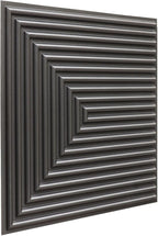 From Plain To Beautiful In Hours 9004 Depth Tier PVC 12 in x 12 in Peel and Stick Wall Panels (Covers / 10 sq.ft), Metallic Grey, 10 Piece