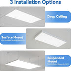 CycevSun 18-Pack 2x4 LED Flat Panel Light - Drop Ceiling, 40/50/60W Selectable, 6600LM, 4CCT 3000K/4000K/5000K/6000K Switchable, 0-10V Dimmable, 100-277V, ETL Listed