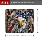 American Flag Eagle rip Oak camo Square Mouse pad, Texture, Waterproof, Anti Slip Rubber Base, Computer Mouse pad, Laptop Mouse pad