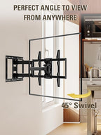 Mounting Dream TV Wall Mount TV Bracket for Most 42-90 Inch TV, Pre-Assembled Full Motion TV Mount with Articulating Arms, Max VESA 800x400mm 132 lbs. Loading, Fits 16", 18", 24" Studs, MD2298-XL