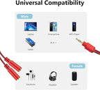 MillSO Headphone Splitter, 3.5 mm Audio Splitter TRS Male to 2 Female Stereo Y Splitter Extension Cable for Dual Headphones/Speakers to Smartphone, Mp3, Laptop, Tablet, PC - 8inch