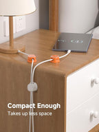 Magnetic Cable Clips, Adjustable Cord Holder Management, Adhesive Wire Keeper Organizer for Home Office Desk Phone PC Car Wall Desktop Nightstand Appliance (9-PCS White & Orange)