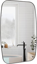 Black Oval Mirror, 24"×36" Bathroom Mirror for Wall Vanity with Stainless Steel Metal 0.8" Thin Frame, Oblong Bathrrom Mirror Modern Anti Rust