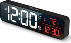 Hournor Digital Clock for Bedroom, Digital Wall Clock for Living Room Decor, Desk Table Clocks, Digital Clock Large Display, Bedroom Smart Alarm Clock for Office Red