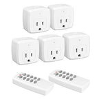HBN Remote Control Outlet with 100FT RF Signal, Wireless On Off Switch Plug for Household Appliances, Battery Included, 15A/1875W(5 Outlets + 2 Remotes)