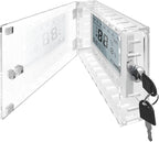 Young Dance Universal Thermostat Lock Box with Key,Clear Large Thermostats Guard for Thermostat on Wall,Thermostat Cover Fits Thermostats 6.5" H x 4.72" W x 1.97" D or Smaller (1 Set)