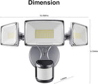 Onforu 75W LED Motion Sensor Outdoor Lights, Dusk to Dawn Flood Light Outdoor Motion Sensor, Hardwired Security Light Floodlights Outside 7500LM 6500K Daylight IP65 Waterproof (Gray)