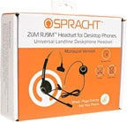 Spracht Wired Headset for Desktop Phone | Single Ear Universal Headset for Office Telephones | Mono Head Set with Microphone - Works with Polycom Digium Nortel Yealink Grandstream Cisco Zum RJ9