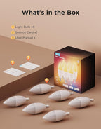 Govee E12 Led Bulb, Smart Light Bulbs Work with Matter, Alexa, Google Assistant, WiFi Candelabra Bulbs 40 Watt Equivalent, RGBWW Color Changing Light Bulb, 2.4Ghz Only, 450 LM, 6 Pack