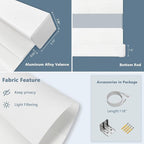 COOLWINDS Motorized Zebra Blinds for Windows Cordless Electric Curtains with Remote Control Blackout Shades Custom Smart Blinds Compatible with Alexa Google Home?Febric Color Swatches?